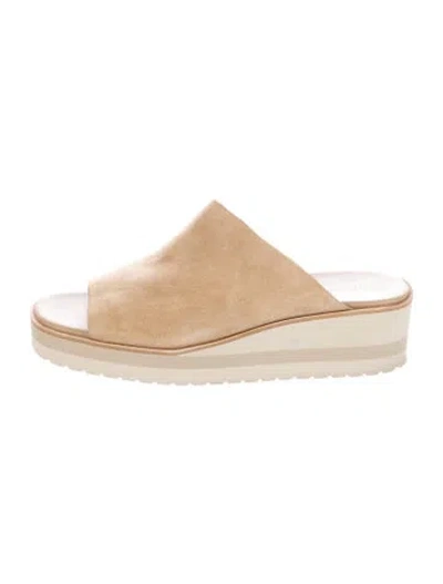 Pre-owned Vince Suede Slides In Neutrals