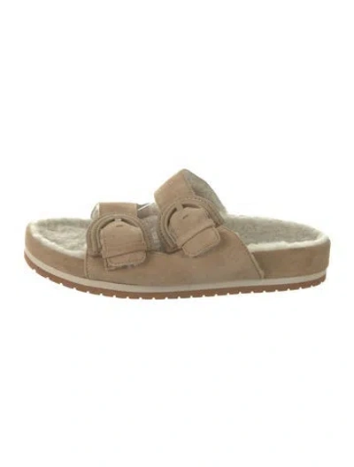 Pre-owned Vince Suede Slides In Neutrals