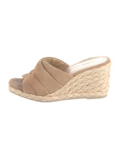 Pre-owned Vince Suede Slides In Neutrals
