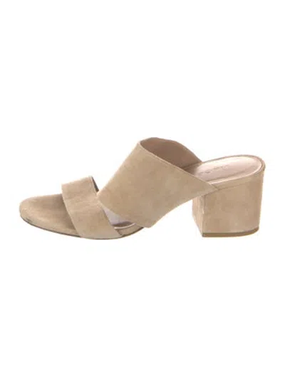 Pre-owned Vince Suede Slides In Neutrals