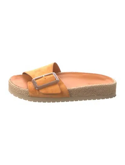 Pre-owned Vince Suede Slides In Orange