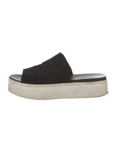 Pre-owned Vince Suede Slides In White