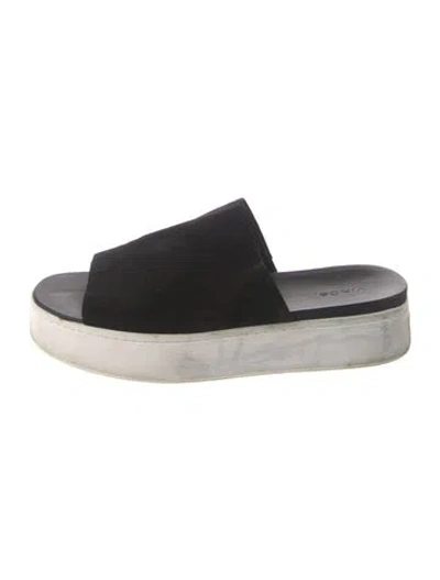 Pre-owned Vince Suede Slides In White