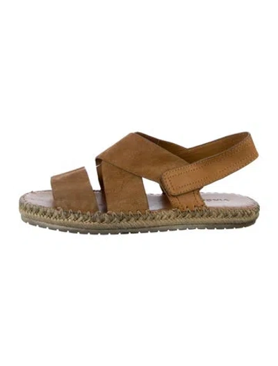 Pre-owned Vince Suede Slingback Flats In Brown