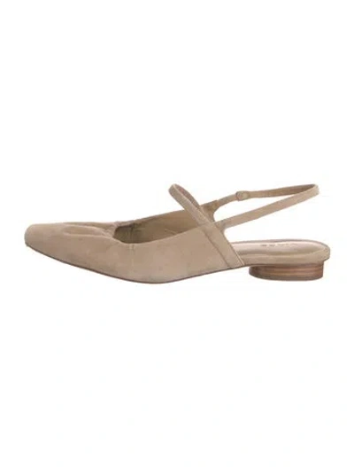 Pre-owned Vince Suede Slingback Flats In Neutrals