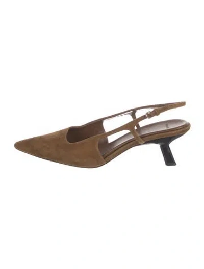 Pre-owned Vince Suede Slingback Pumps In Brown