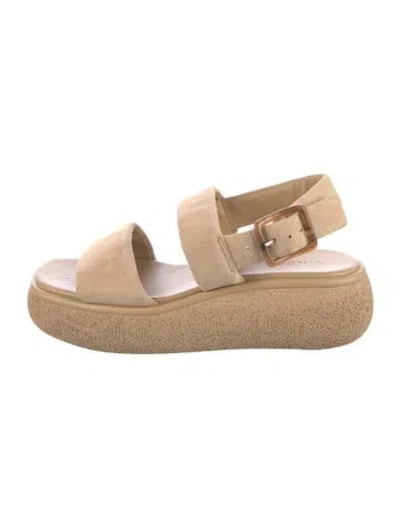 Pre-owned Vince Suede Slingback Sandals In Neutral