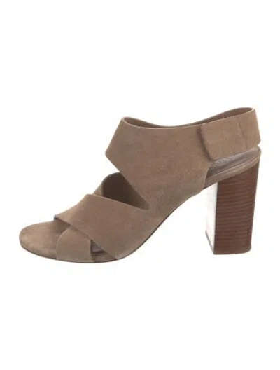 Pre-owned Vince Suede Slingback Sandals In Neutral