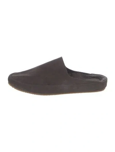 Pre-owned Vince Suede Slippers In Brown