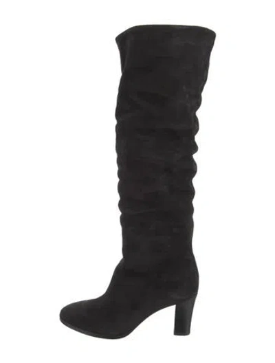Pre-owned Vince Suede Slouch Boots In Black