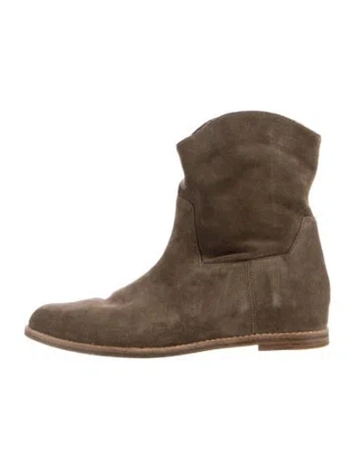 Pre-owned Vince Suede Slouch Boots In Gray