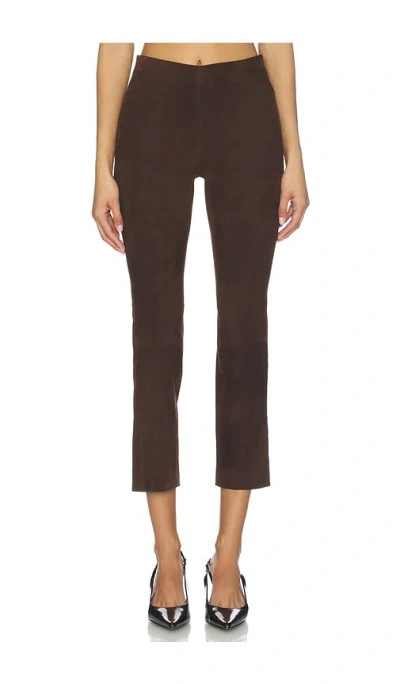 Vince Wildleder-crop-hose Mit Schlitz Am Saum In Black