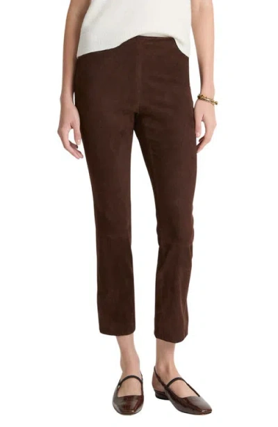 VINCE VINCE SUEDE SPLIT HEM CROP PANTS