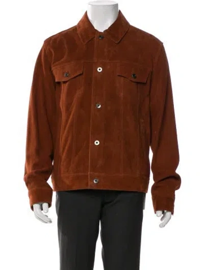 Pre-owned Vince Suede Trucker Jacket In Brown