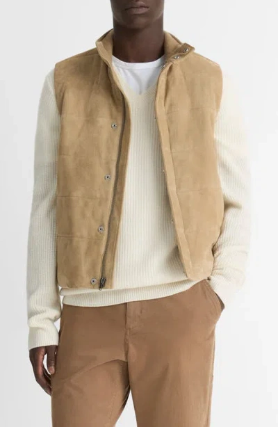 Vince Suede Vest In Nude