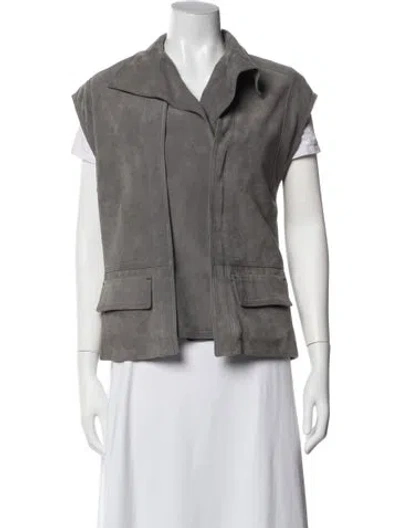 Pre-owned Vince Suede Vest In Grey