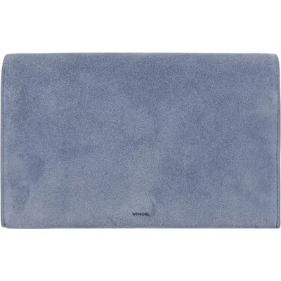 Vince Suede Wallet On A Strap In Blue