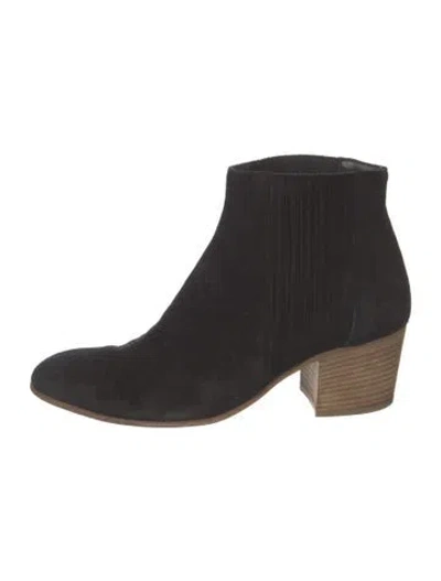 Pre-owned Vince Suede Western Boots In Black
