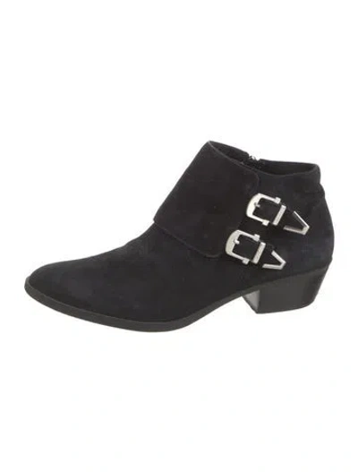 Pre-owned Vince Suede Western Boots In Black