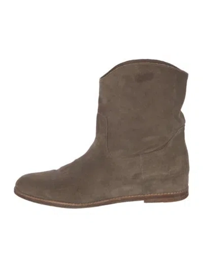 Pre-owned Vince Suede Western Boots In Brown