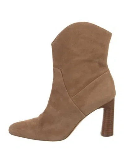 Pre-owned Vince Suede Western Boots In Brown
