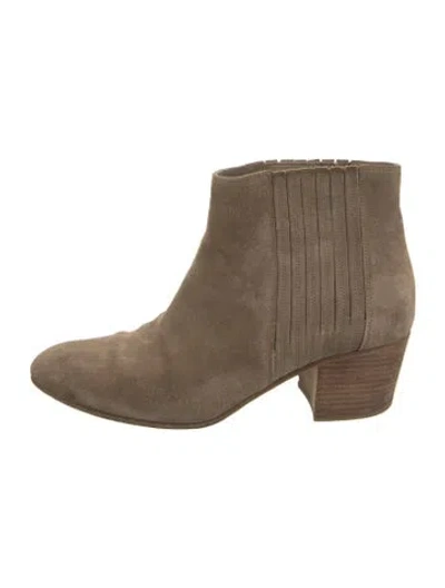 Pre-owned Vince Suede Western Boots In Neutral