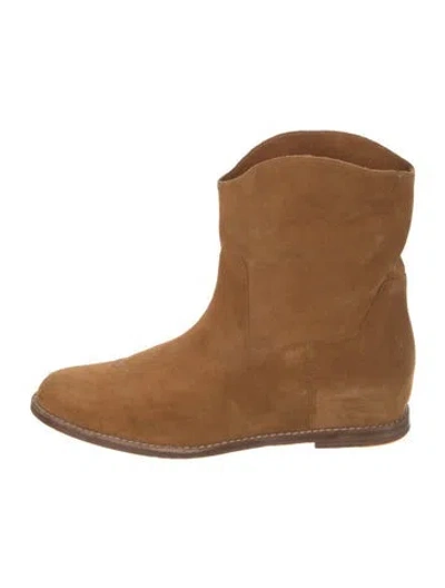 Pre-owned Vince Suede Western Boots In Neutral