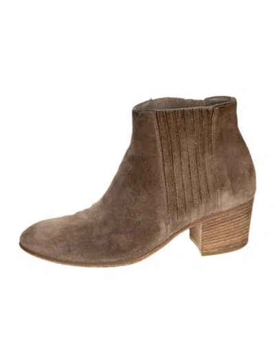 Pre-owned Vince Suede Western Boots In Neutrals