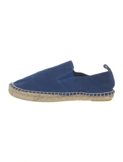 Pre-owned Vince Suede Whipstitch Trim Espadrilles In White