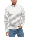 Vince Stripe Sueded Quarter-zip Top In Multi