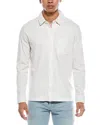 Vince Sueded Knit Button-up Shirt In White