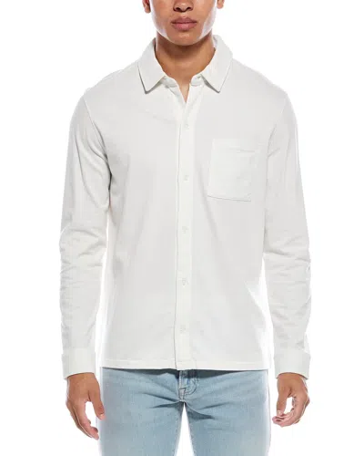 VINCE SUEDED JERSEY BUTTON-DOWN SHIRT