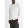 Vince Sueded Knit Button-up Shirt In White