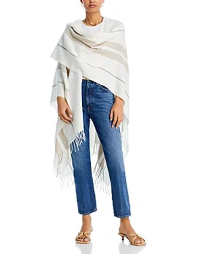 Vince Summer Cotton & Cashmere Stripe Cape In White