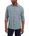 Vince Fairview Shadow Plaid Shirt In Venice Blue