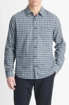 Vince Fairview Shadow Plaid Shirt In Venice Blue