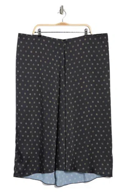 Vince Sun Dot Draped Slip Skirt In Black