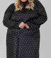 Vince Sun Dot Mock Neck Blouse - Plus In Black In Black