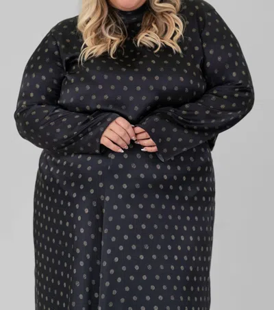 Vince Sun Dot Mock Neck Blouse - Plus In Black