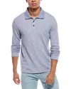 Vince Sunfaded Thermal Polo Sweater In Blue