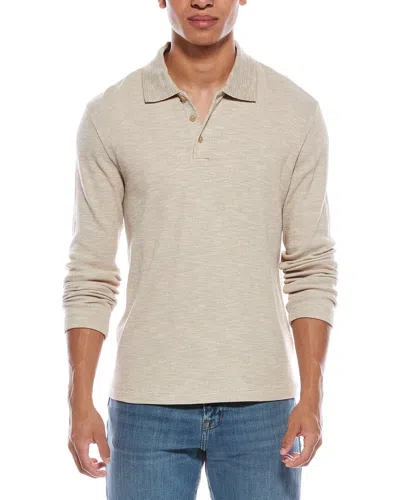 Vince Sunfaded Thermal Polo Sweater In Neutral