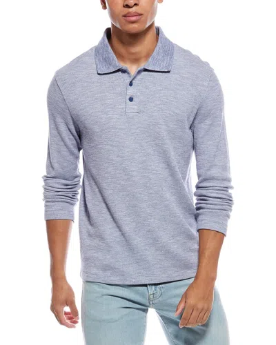 Vince Sunfaded Thermal Polo Sweater In Gray