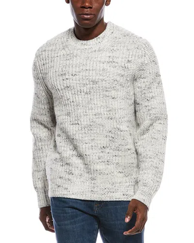 Vince Super Space Dye Wool Crewneck Sweater In White