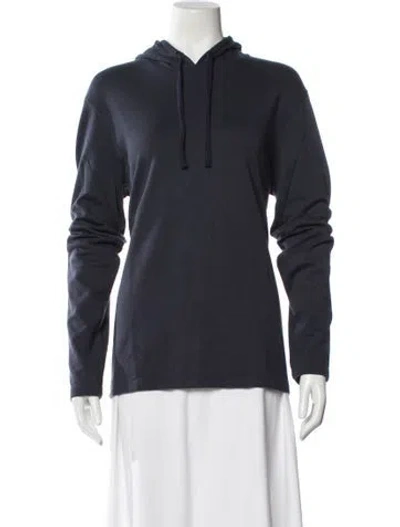 Pre-owned Vince Supima Cotton V-neck Sweater In Blue