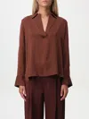 Vince Pullover Long Sleeve Polo Shirt In Deep Rosewood In Braun
