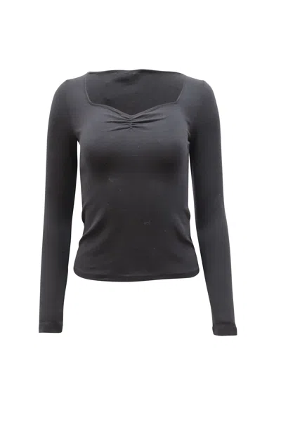 Pre-owned Vince Sweet Heart Neckline Shirt In Black Tencel