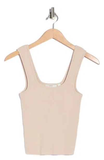 Vince Sweetheart Neck Ribbed Crop Tank In Neutral