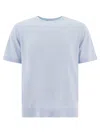 Vince Basic Round Neck Short Sleeve T-shirt In Blue