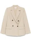 Vince Tailored Canvas Blazer In Neutrals