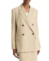 Vince Tailored Canvas Wool-blend Blazer In Neutral
